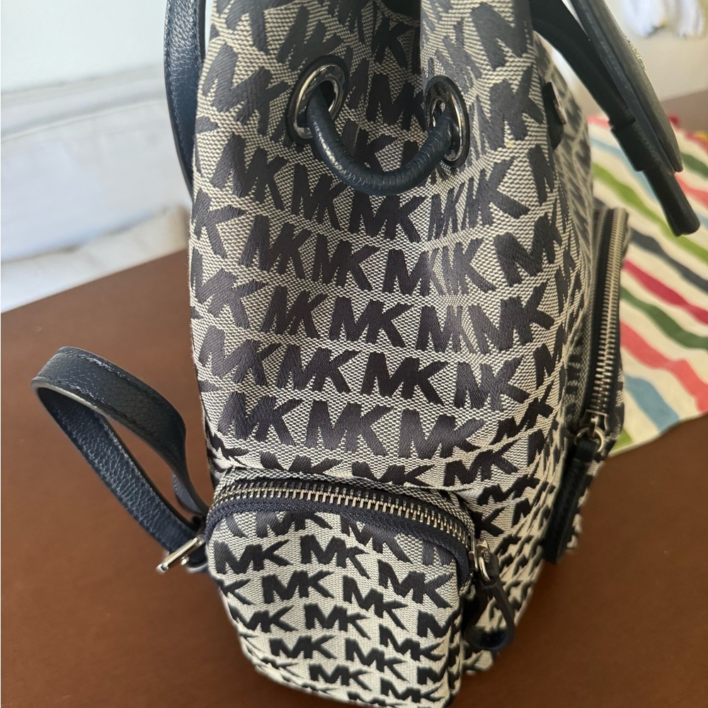 Michael Kors Navy and Gray Logo Backpack - Picture 5 of 6